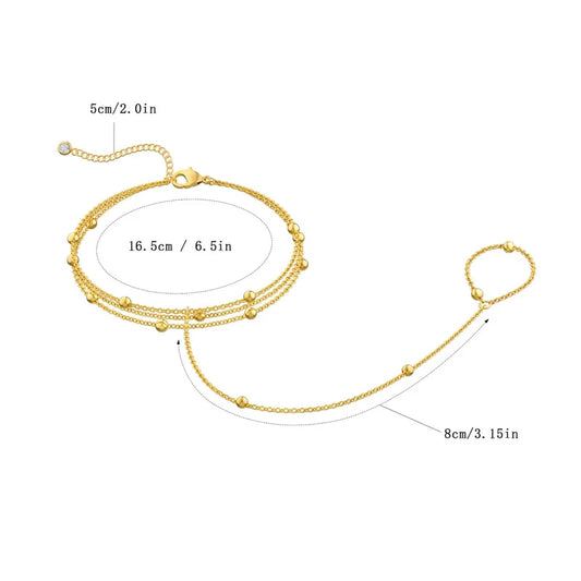 Multilayer Finger Ring Bracelets for Women Handmade