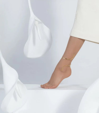 GOLD SPIRAL ANKLE BRACELET