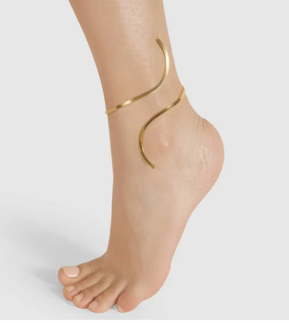 GOLD SPIRAL ANKLE BRACELET