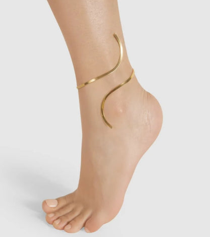GOLD SPIRAL ANKLE BRACELET