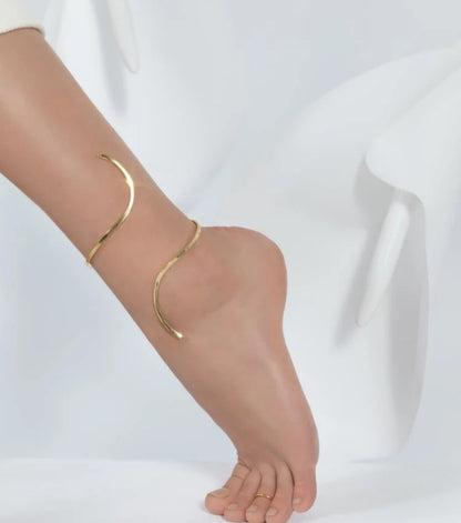 GOLD SPIRAL ANKLE BRACELET
