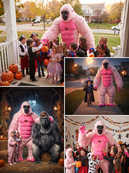 Pink 8.5 Feet Giant Inflatable Gorilla Mascot Costume for Halloween Christmas Party