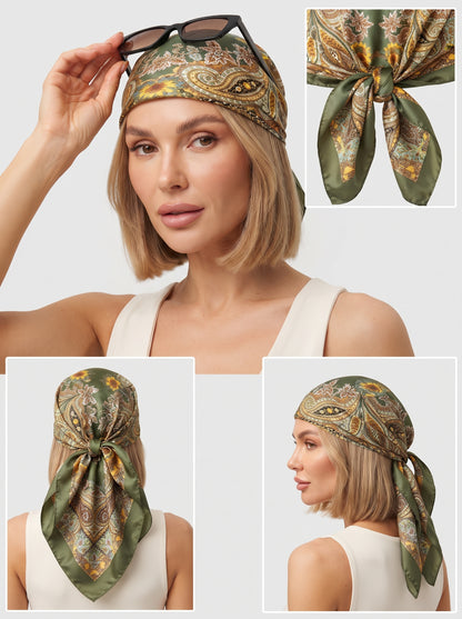 Multicolor Printed Square Scarf Shawl Bandana