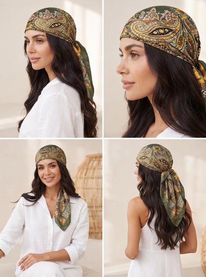 Multicolor Printed Square Scarf Shawl Bandana