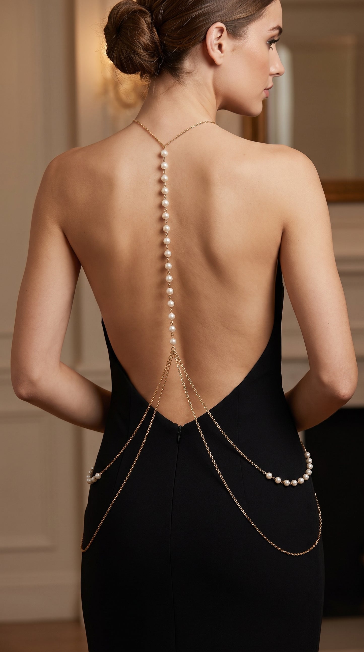 European And American Popular Sexy Pearl Necklace Body Chain