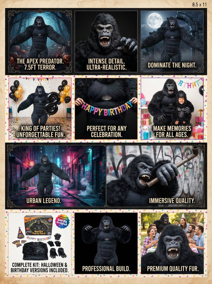 8.5 Feet Giant Inflatable Gorilla Mascot Costume for Halloween Christmas Party