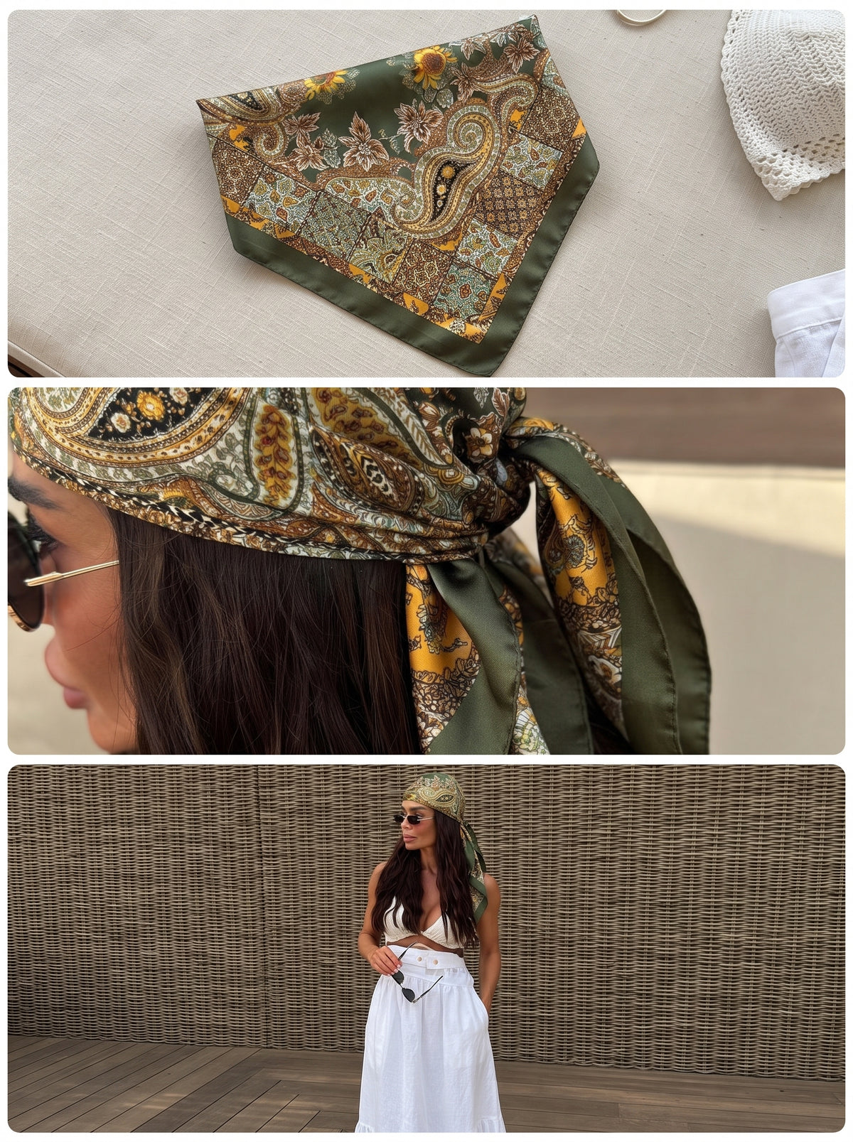Multicolor Printed Square Scarf Shawl Bandana