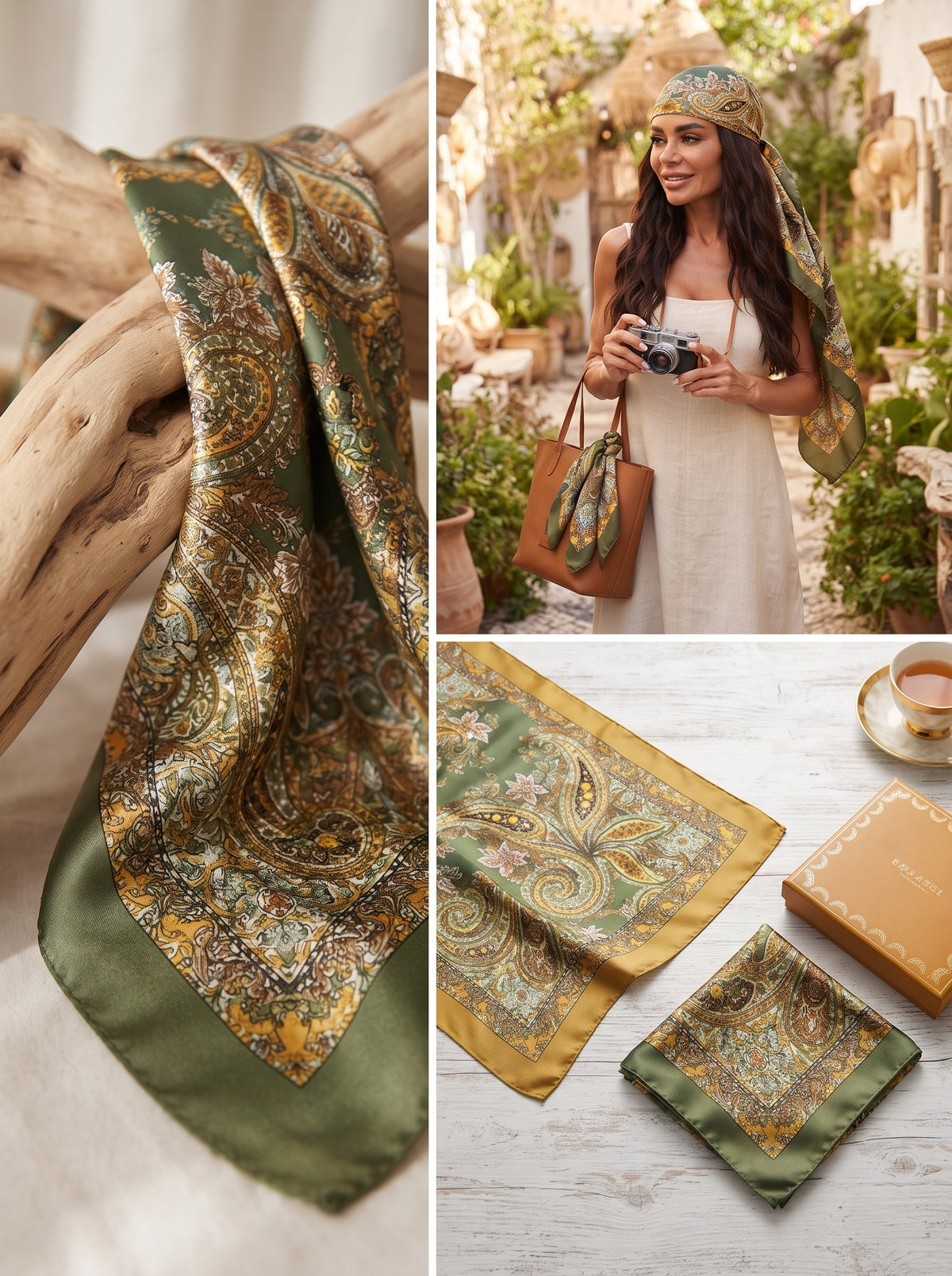 Multicolor Printed Square Scarf Shawl Bandana