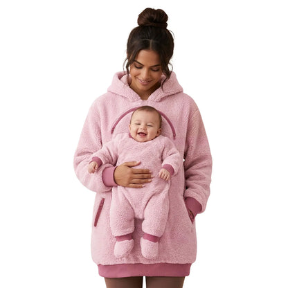Baby & Pet Carrier Hoodie | Kangaroo Pouch Fleece Sweatshirt for Women