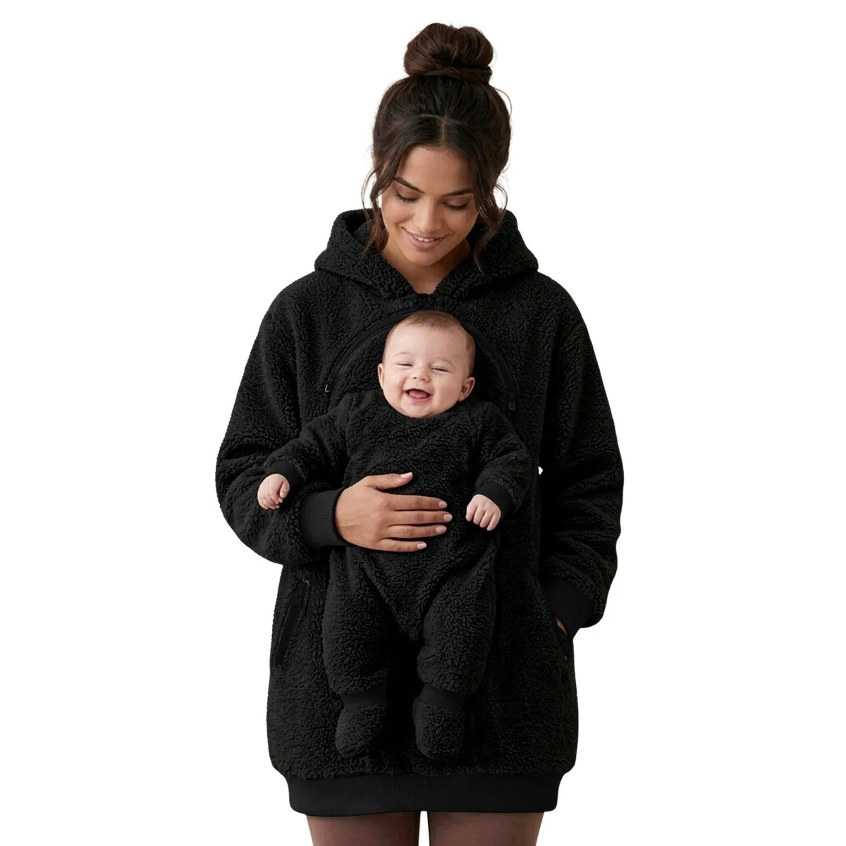 Baby & Pet Carrier Hoodie | Kangaroo Pouch Fleece Sweatshirt for Women