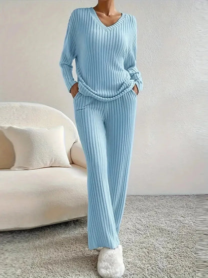 Matching Set Women Homewear Casual Outfits (2 Pieces).