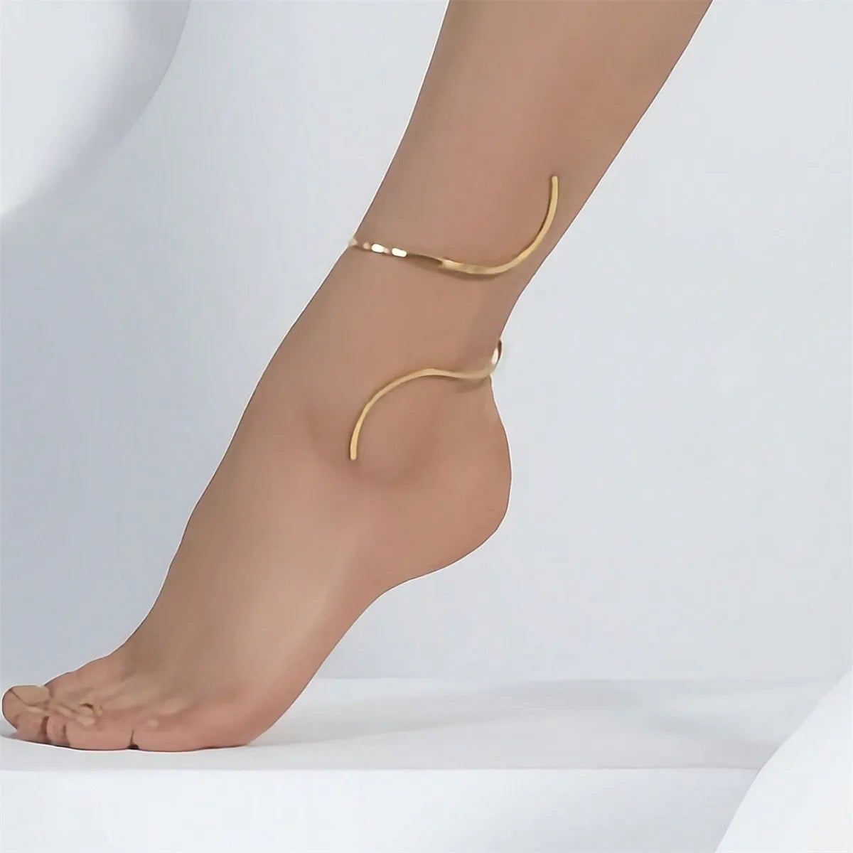 GOLD SPIRAL ANKLE BRACELET