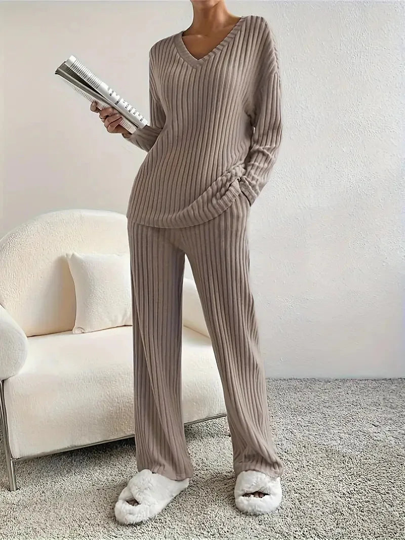 Matching Set Women Homewear Casual Outfits (2 Pieces).