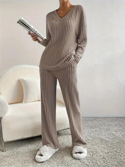Matching Set Women Homewear Casual Outfits (2 Pieces).