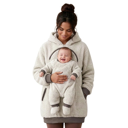 Baby & Pet Carrier Hoodie | Kangaroo Pouch Fleece Sweatshirt for Women