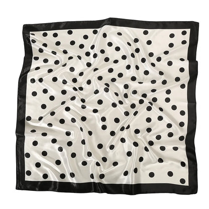 Dot Print Square Scarf Silk Shawl Bandana