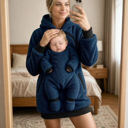 Baby & Pet Carrier Hoodie | Kangaroo Pouch Fleece Sweatshirt for Women