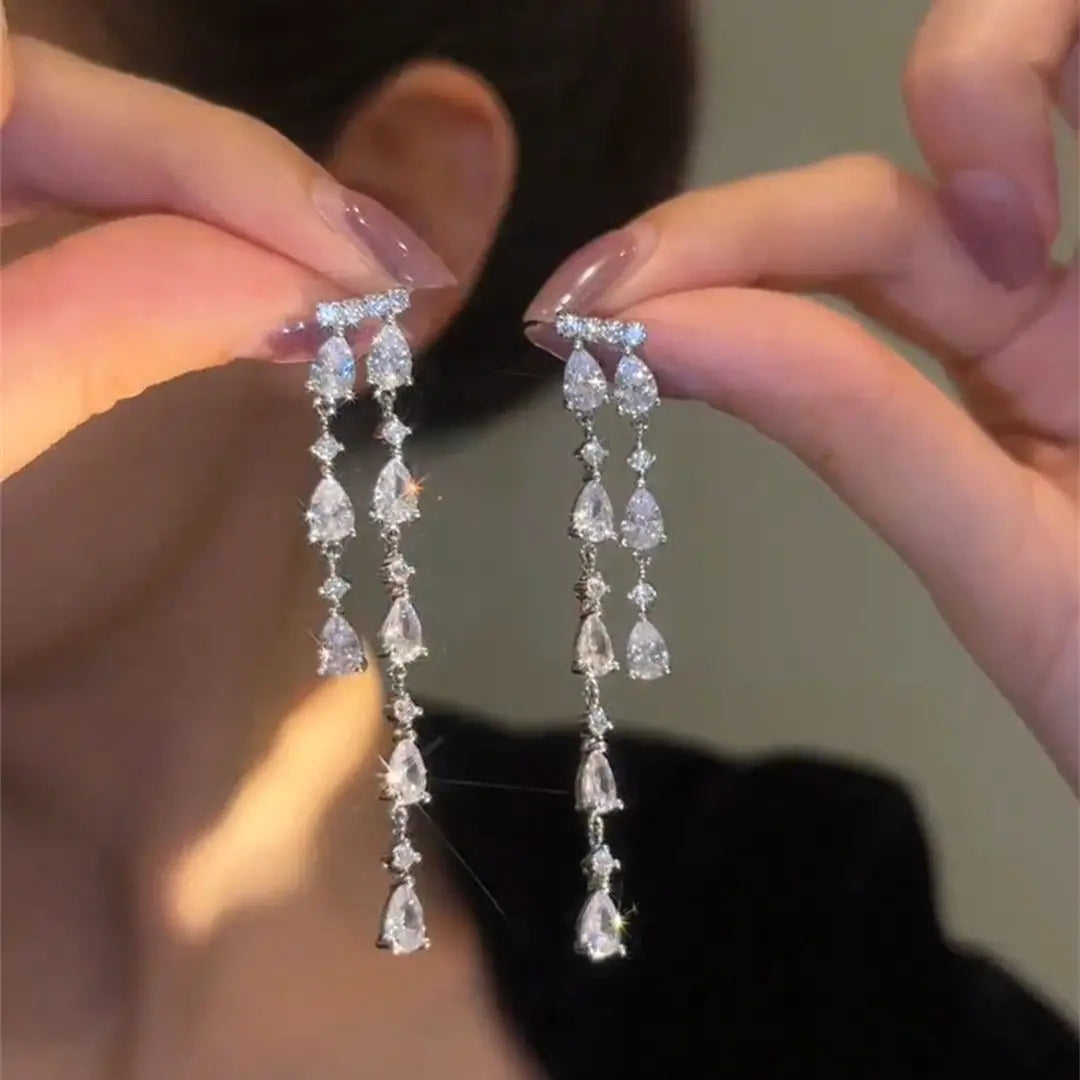 Fashion Luxury Geometric Dangle Drop Earrings for Women Wedding Party Jewelry