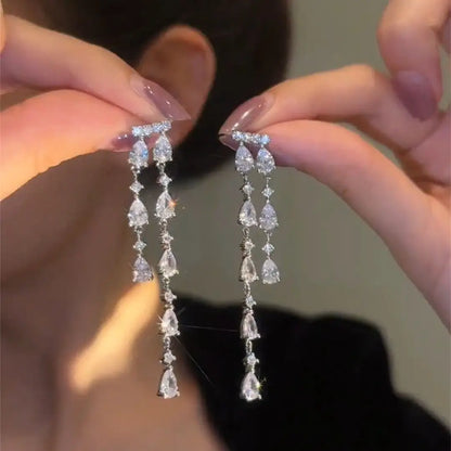 Fashion Luxury Geometric Dangle Drop Earrings for Women Wedding Party Jewelry