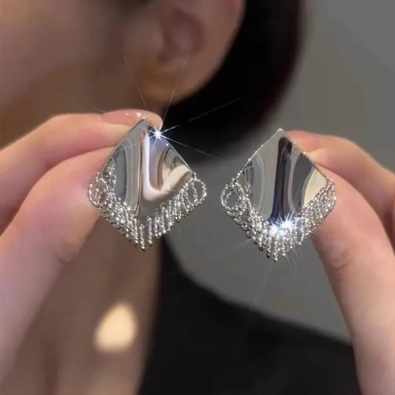 Fashion Luxury Geometric Dangle Drop Earrings for Women Wedding Party Jewelry