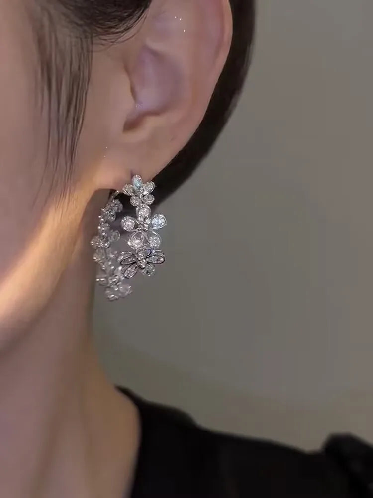 Fashion Luxury Geometric Dangle Drop Earrings for Women Wedding Party Jewelry
