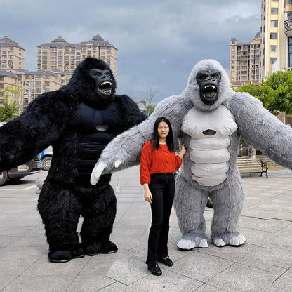 8.5 feetWhite&Gray Giant Inflatable Gorilla Mascot Costume for Halloween Christmas Party