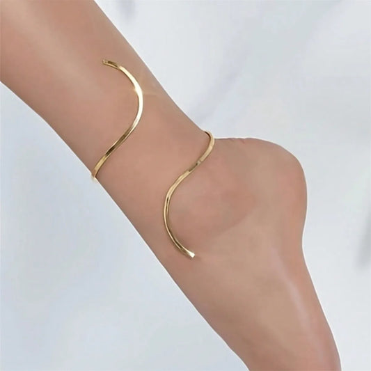 GOLD SPIRAL ANKLE BRACELET