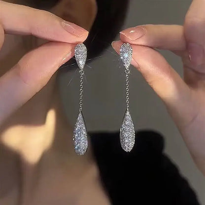 Fashion Luxury Geometric Dangle Drop Earrings for Women Wedding Party Jewelry