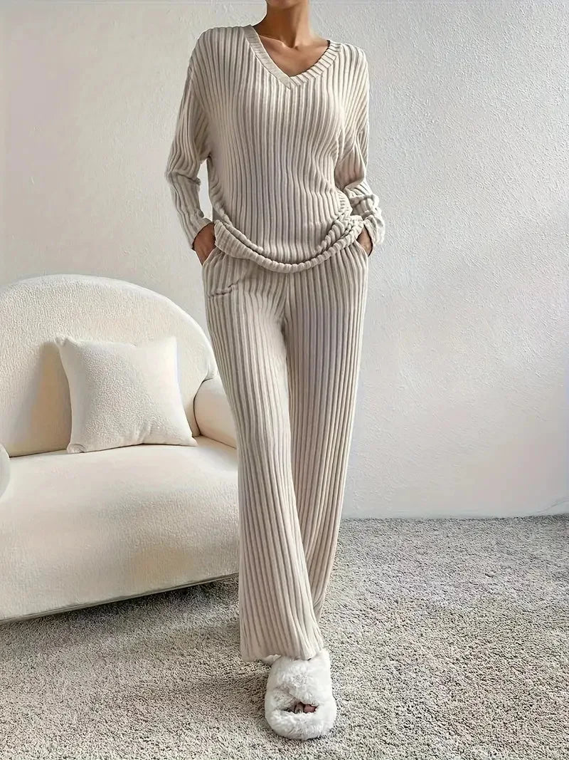 Matching Set Women Homewear Casual Outfits (2 Pieces).