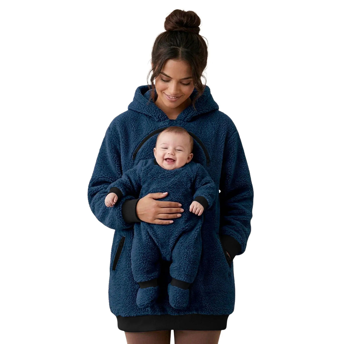Baby & Pet Carrier Hoodie | Kangaroo Pouch Fleece Sweatshirt for Women