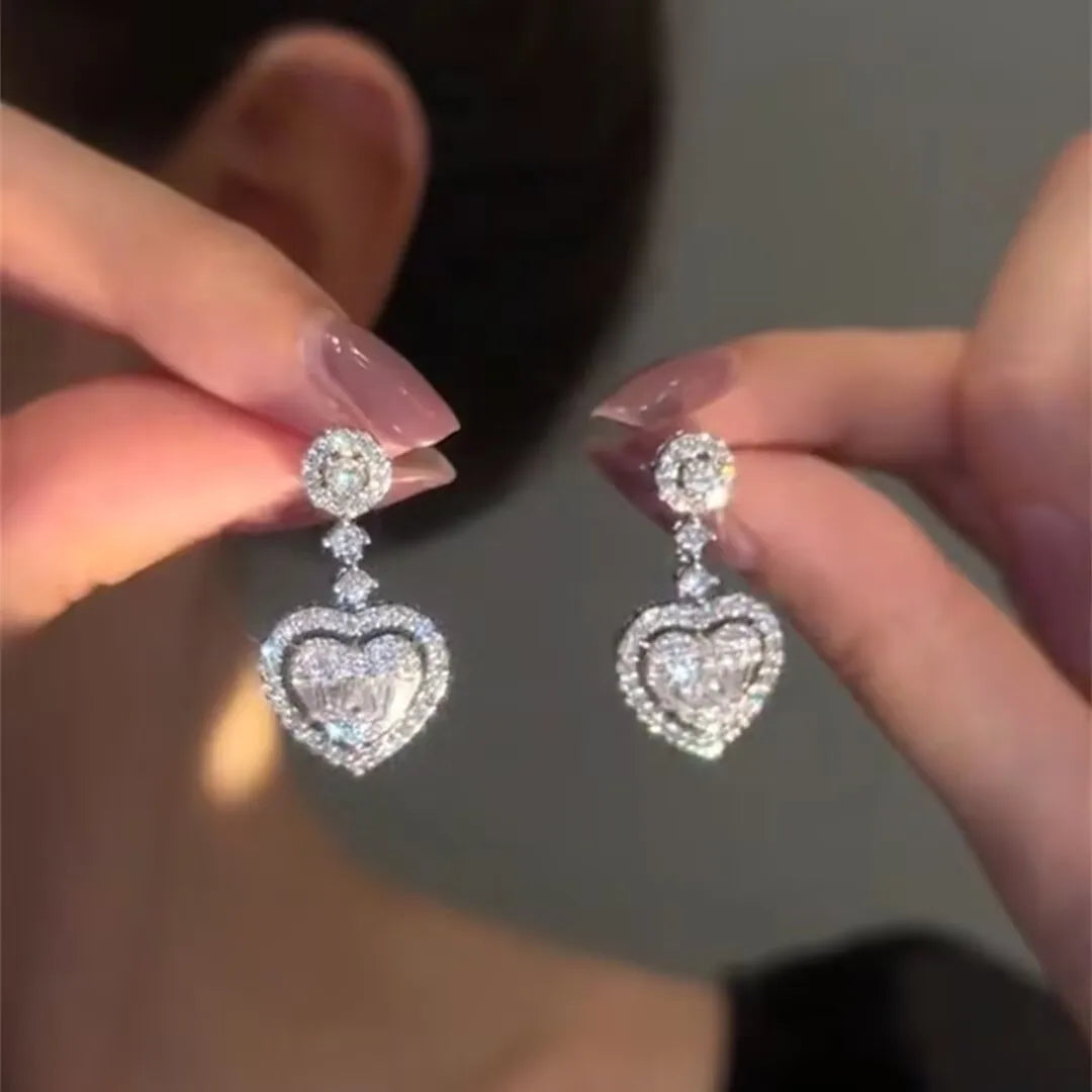 Fashion Luxury Geometric Dangle Drop Earrings for Women Wedding Party Jewelry