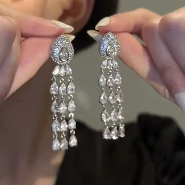 Fashion Luxury Geometric Dangle Drop Earrings for Women Wedding Party Jewelry