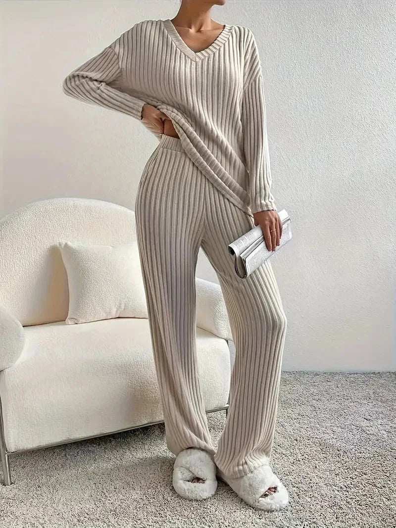 Matching Set Women Homewear Casual Outfits (2 Pieces).