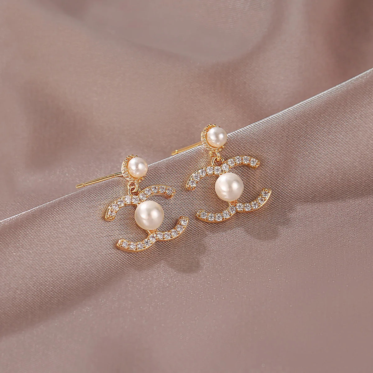 Gold Tone Dangle Stud Earrings Elegant Office Business Daily Wear Jewelry