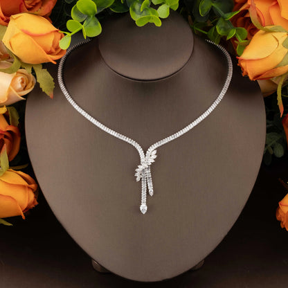 Luxury Cubic Zirconia Vine Jewelry Set for Weddings & Banquets