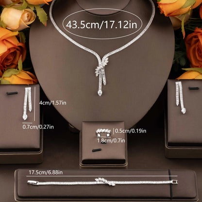 Luxury Cubic Zirconia Vine Jewelry Set for Weddings & Banquets
