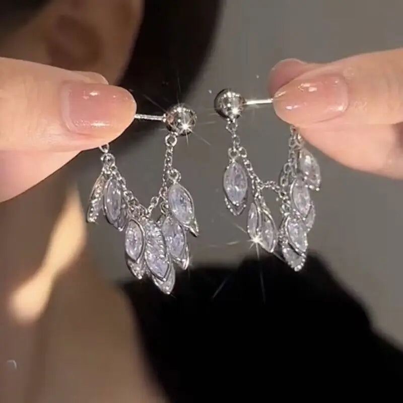 Fashion Luxury Geometric Dangle Drop Earrings for Women Wedding Party Jewelry